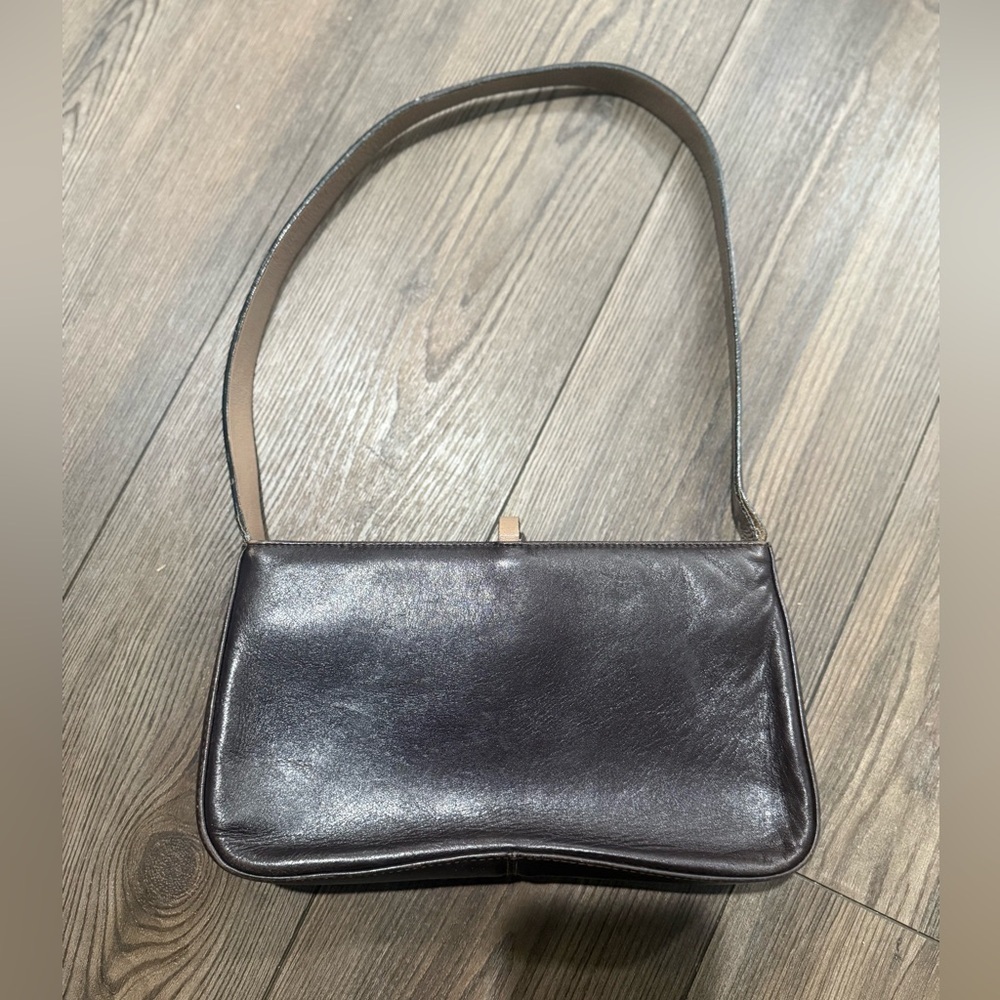 ZEUS Dark Brown Leather Shoulder Bag Minimalist Vintage Style Italy - Picture 4 of 6